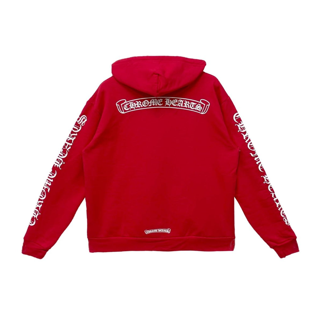 CHROME HEARTS スクロール パーカー レッド SCROLL HOODIE RED Chrome Hearts Online Exclusive Scroll Logo Hoodie - SRM