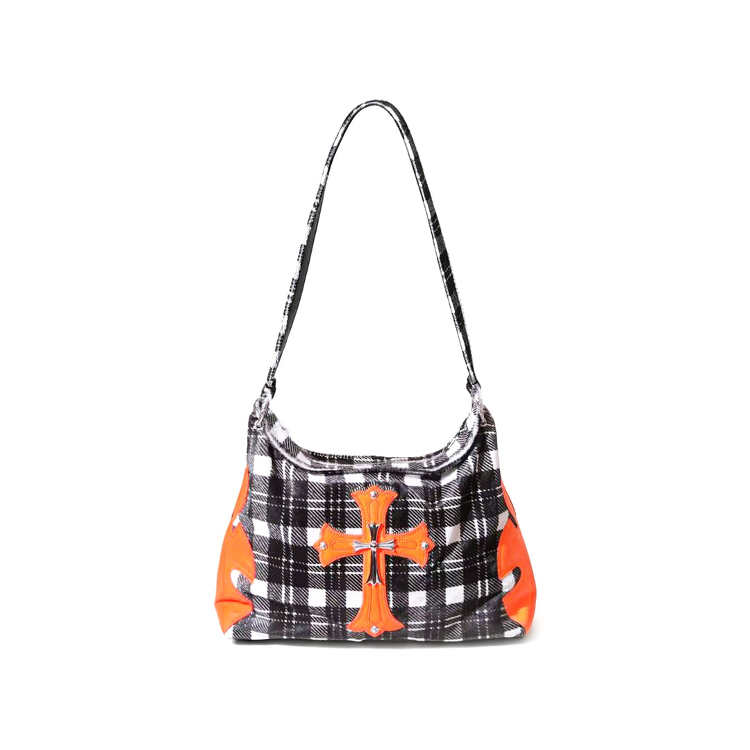 Chrome Hearts Orange Cross Patch Plaid Lyon Bag - SHENGLI ROAD MARKET
