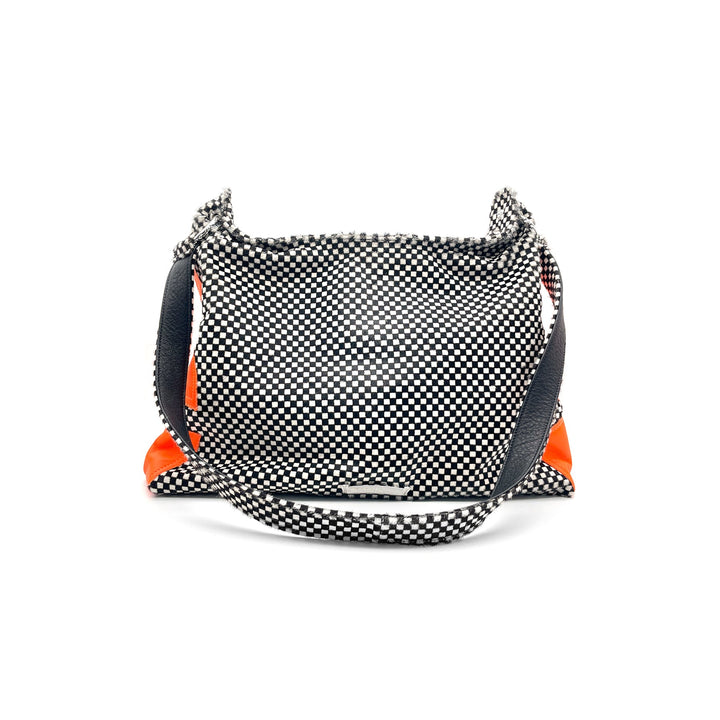 Chrome Hearts Orange Cross Patch Pony Hair Checkerboard Lyon Bag - SHENGLI ROAD MARKET