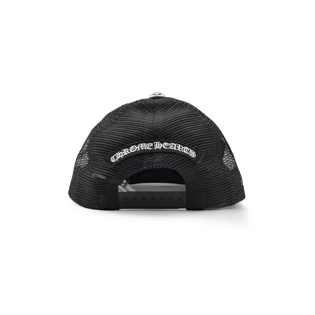Chrome Hearts Orange Triple Cross Patch Leather Trucker Cap - SHENGLI ROAD MARKET