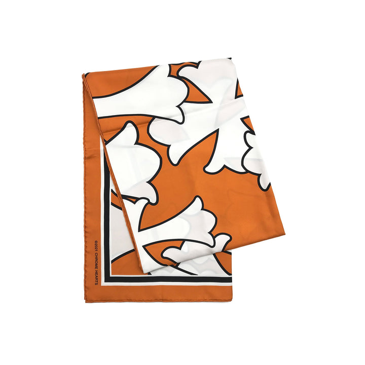 Chrome Hearts Orange & White - Cross Logo Silk Scarf - SHENGLI ROAD MARKET