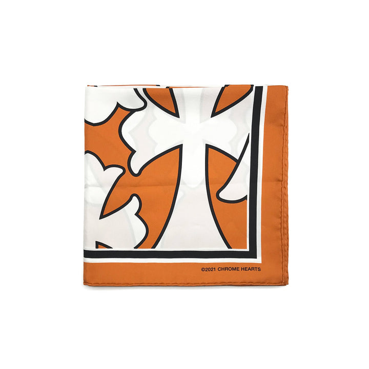 Chrome Hearts Orange & White - Cross Logo Silk Scarf - SHENGLI ROAD MARKET