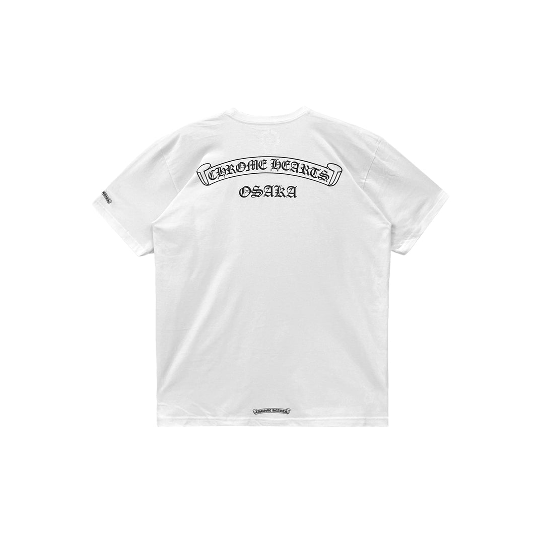 Chrome Hearts OSAKA Exclusive Scroll Label White Short Sleeve T-Shirt Tee - SHENGLI ROAD MARKET