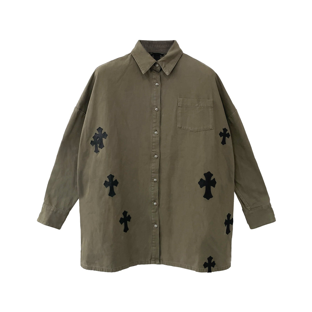 Chrome Hearts Oversized Cross Patch Shirt - SHENGLI ROAD MARKET