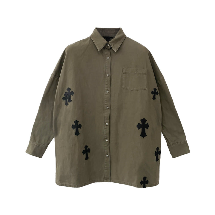 Chrome Hearts Oversized Cross Patch Shirt - SHENGLI ROAD MARKET