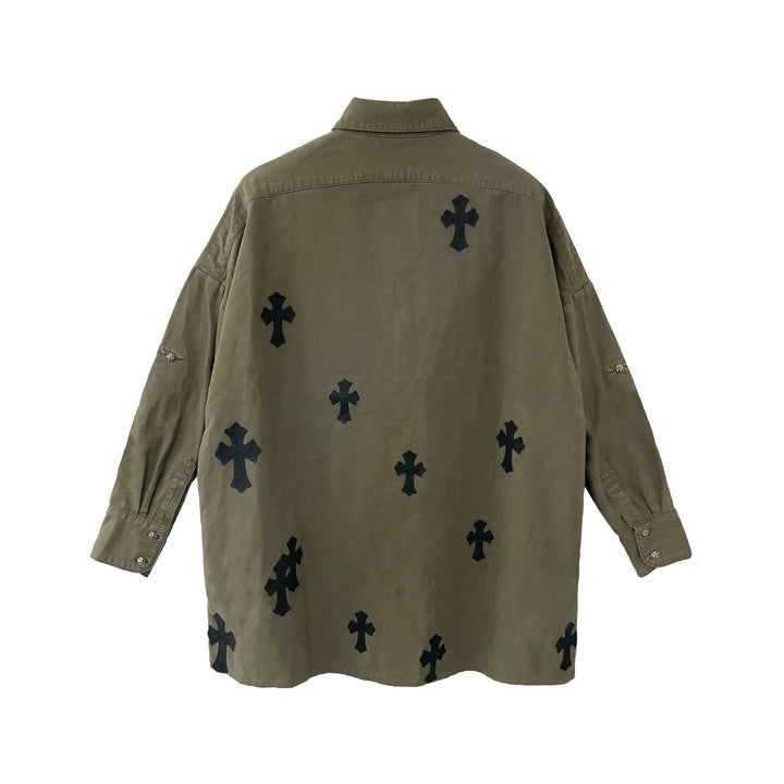 Chrome Hearts Oversized Cross Patch Shirt - SHENGLI ROAD MARKET