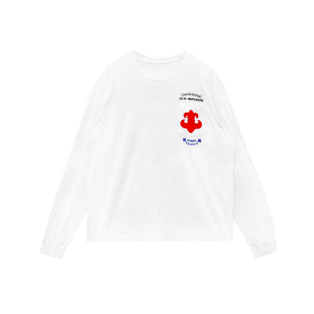 Chrome Hearts Paris Exclusive BS Fleur White Long Sleeve T-Shirt Tee - SHENGLI ROAD MARKET