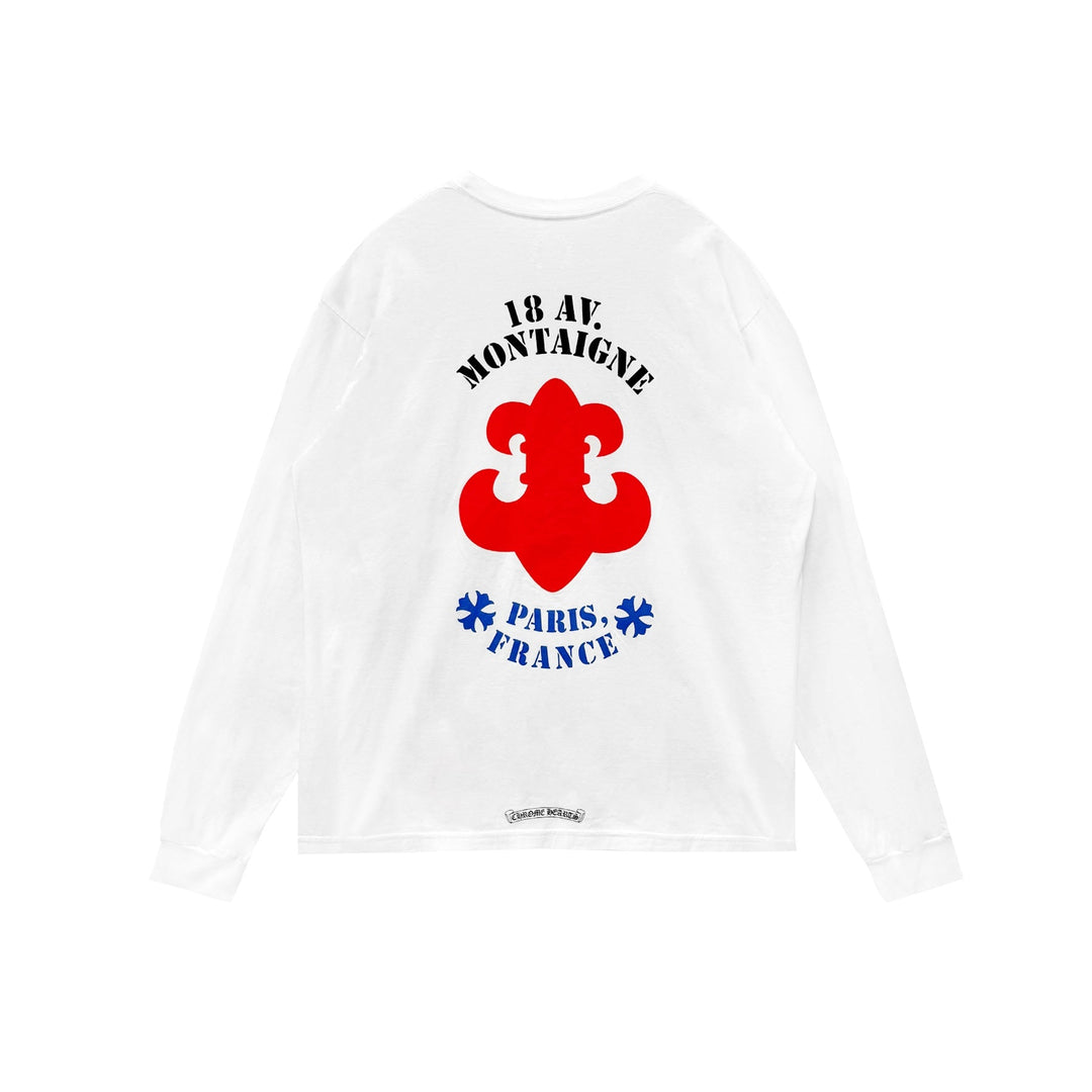 Chrome Hearts Paris Exclusive BS Fleur White Long Sleeve T-Shirt Tee - SHENGLI ROAD MARKET