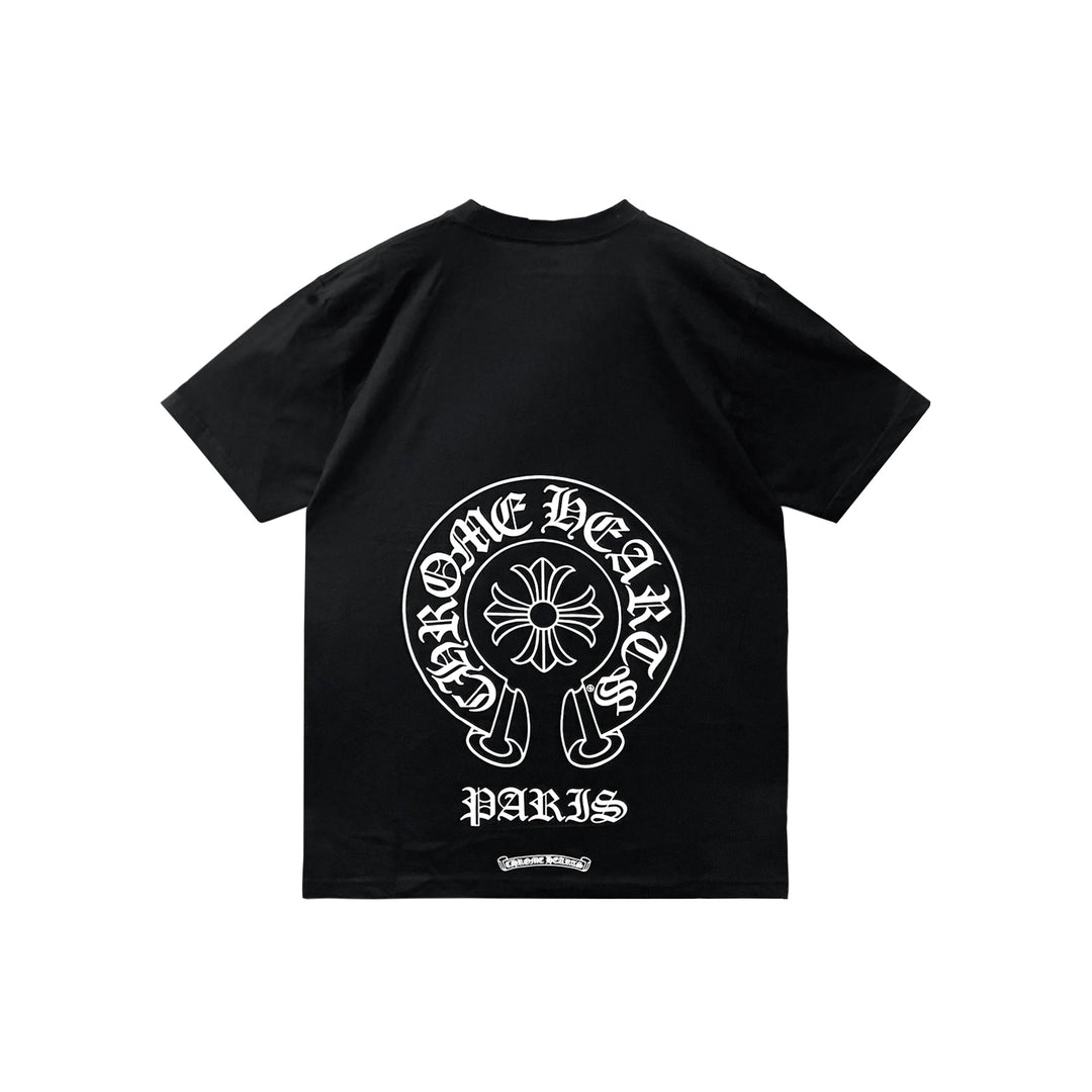 Chrome Hearts Paris Exclusive Horseshoe Black Short Sleeve Tee - SHENGLI ROAD MARKET