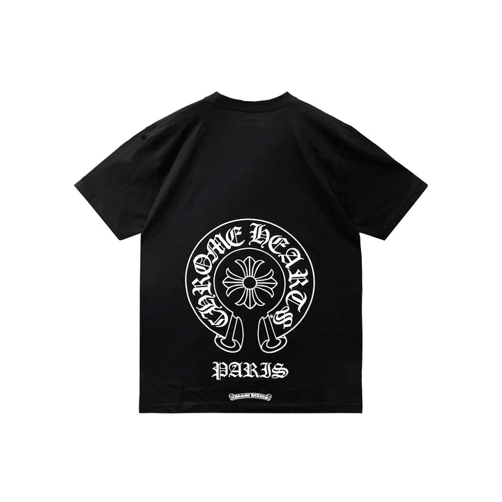 Chrome Hearts Paris Exclusive Horseshoe Black Short Sleeve Tee - SHENGLI ROAD MARKET