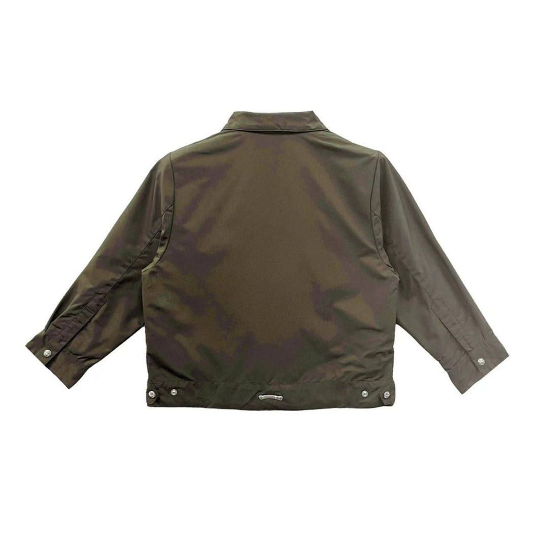 Chrome Hearts Pink Cross Nylon Brown Zip Up Shirt - SHENGLI ROAD MARKET