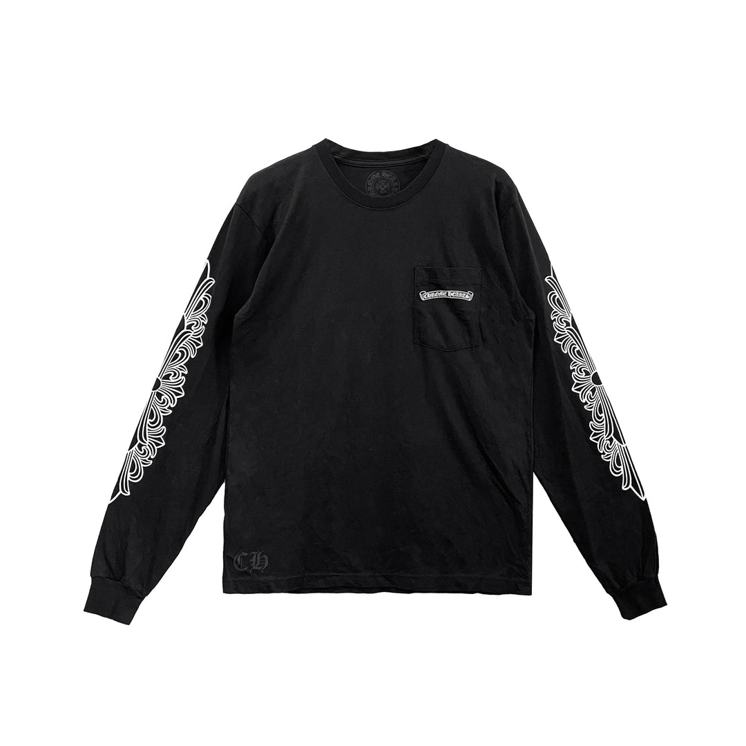 Chrome Hearts Pink Dagger Script Logo Long Sleeves Tee - SHENGLI ROAD MARKET