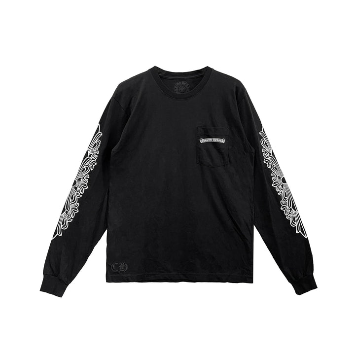 Chrome Hearts Pink Dagger Script Logo Long Sleeves Tee - SHENGLI ROAD MARKET