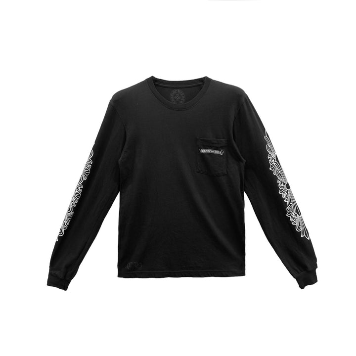 Chrome Hearts Pink Dagger Script Logo Long Sleeves Tee - SHENGLI ROAD MARKET