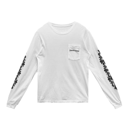 Chrome Hearts Pink Dagger Script Logo Long Sleeves Tee - SHENGLI ROAD MARKET