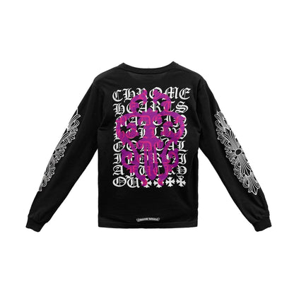 Chrome Hearts Pink Dagger Script Logo Long Sleeves Tee - SHENGLI ROAD MARKET