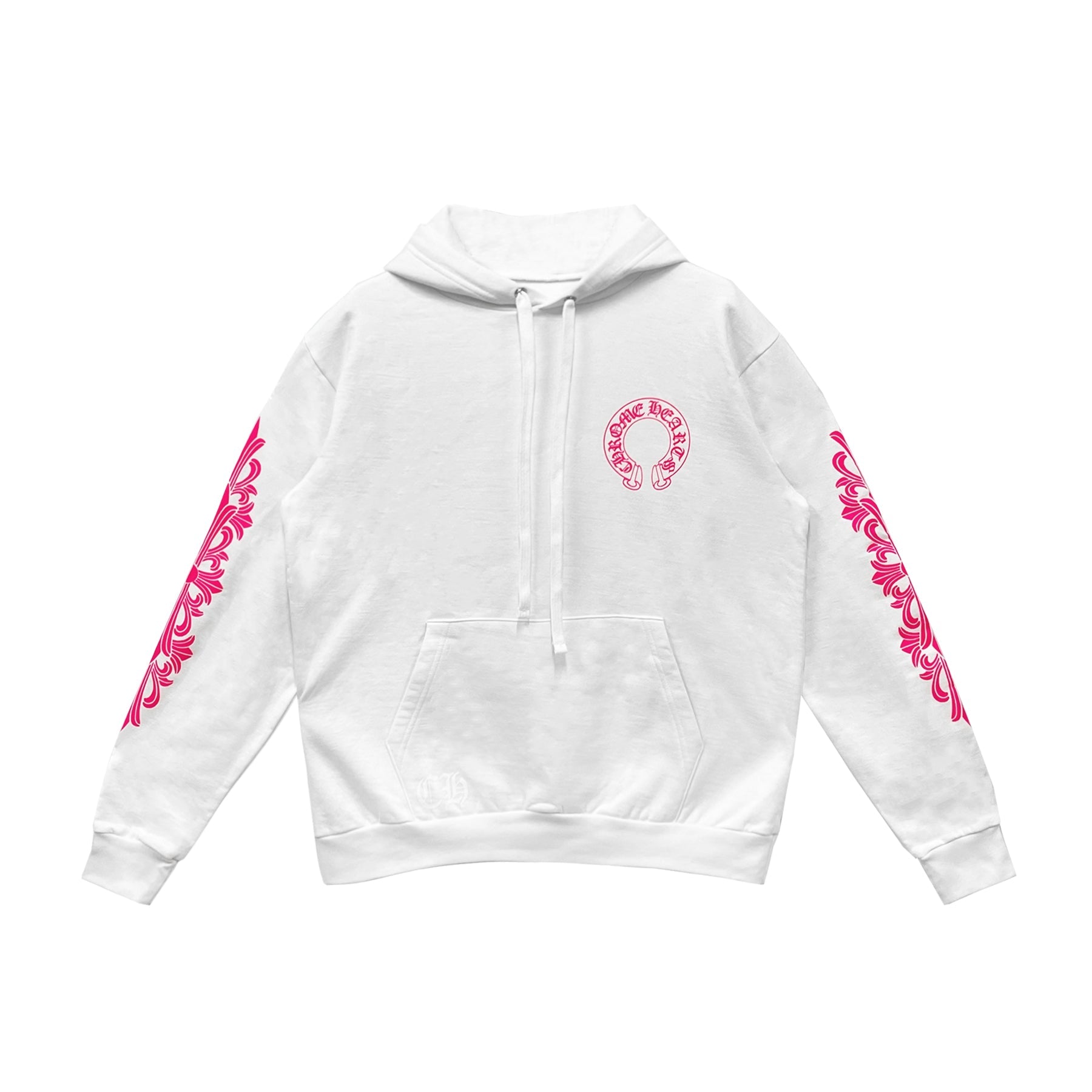 トップス Pink Horseshoe Floral Sleeve Pullover Chrome Hearts Pink Horseshoe Floral Sleeve Pullover Hoodie - SRM