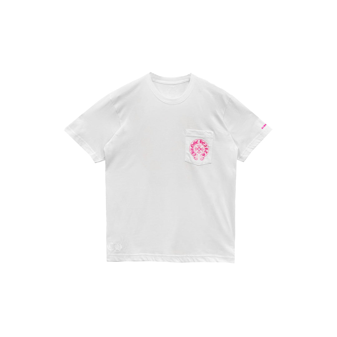 Chrome Hearts Pink Horseshoe Logo Short Sleeve T-Shirt Tee - SHENGLI ROAD MARKET