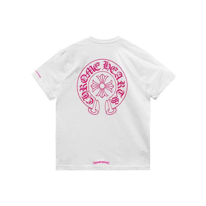 Chrome Hearts Pink Horseshoe Logo Short Sleeve T-Shirt Tee - SHENGLI ROAD MARKET