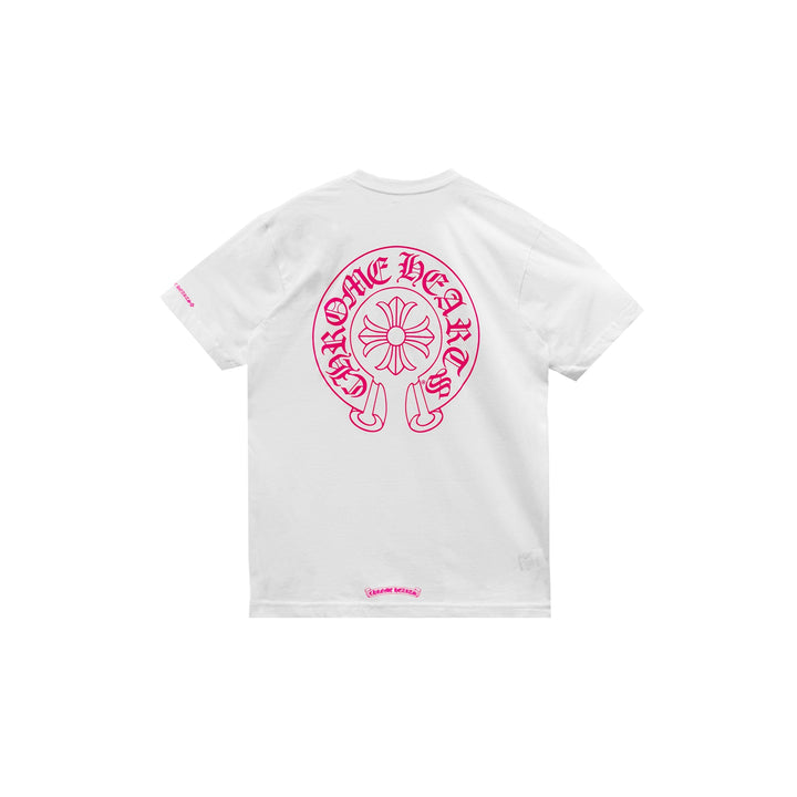 Chrome Hearts Pink Horseshoe Logo Short Sleeve T-Shirt Tee - SHENGLI ROAD MARKET