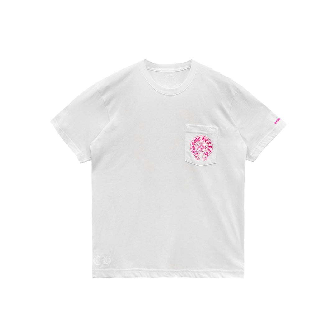 Chrome Hearts Pink Horseshoe Logo Short Sleeve T-Shirt Tee - SHENGLI ROAD MARKET