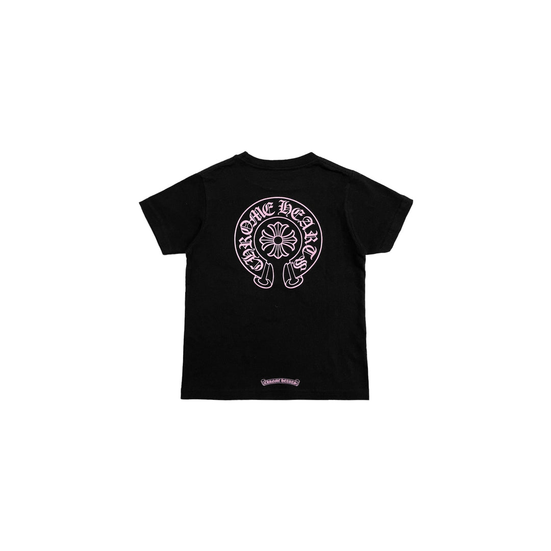 Chrome Hearts Pink Horseshoe Logo Short Sleeve T-Shirt Tee For Kids - SHENGLI ROAD MARKET