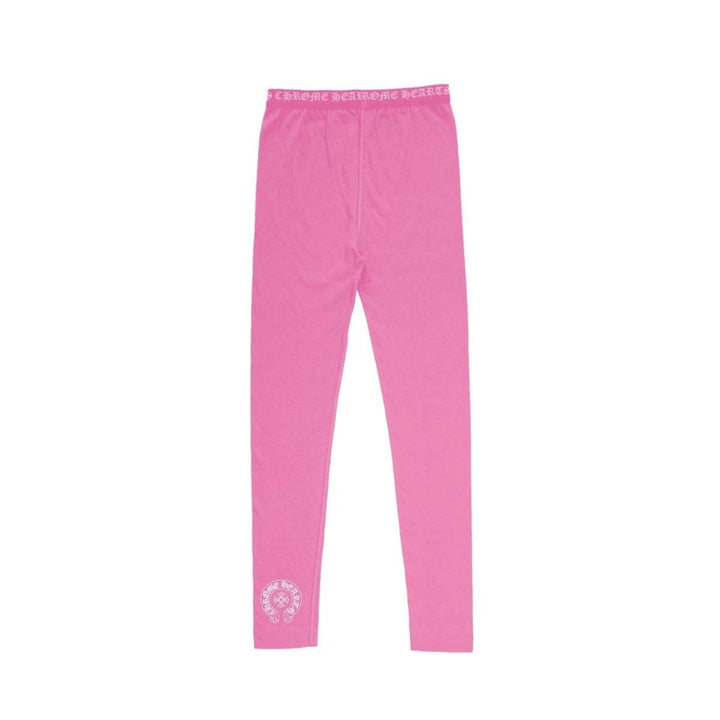 Chrome Hearts Pink Horseshoe Logo Stretch Leggings - SHENGLI ROAD MARKET