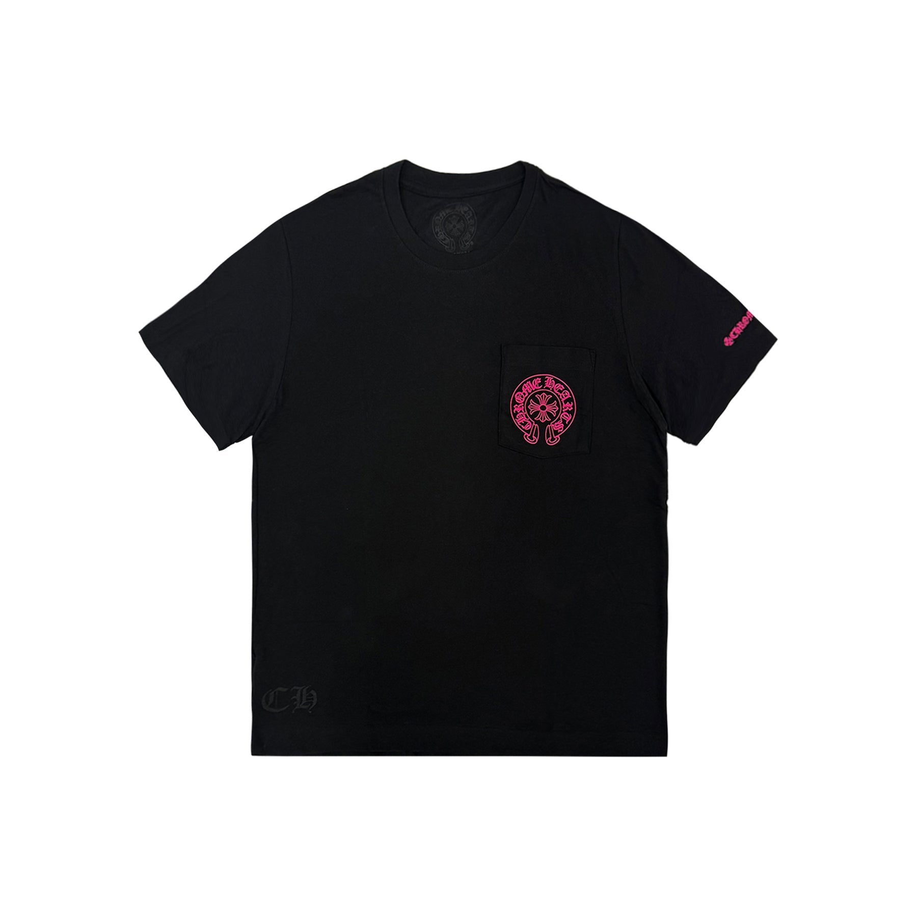 Chrome Hearts Pink Horseshoe Pocket Short Sleeve Tee - SRM