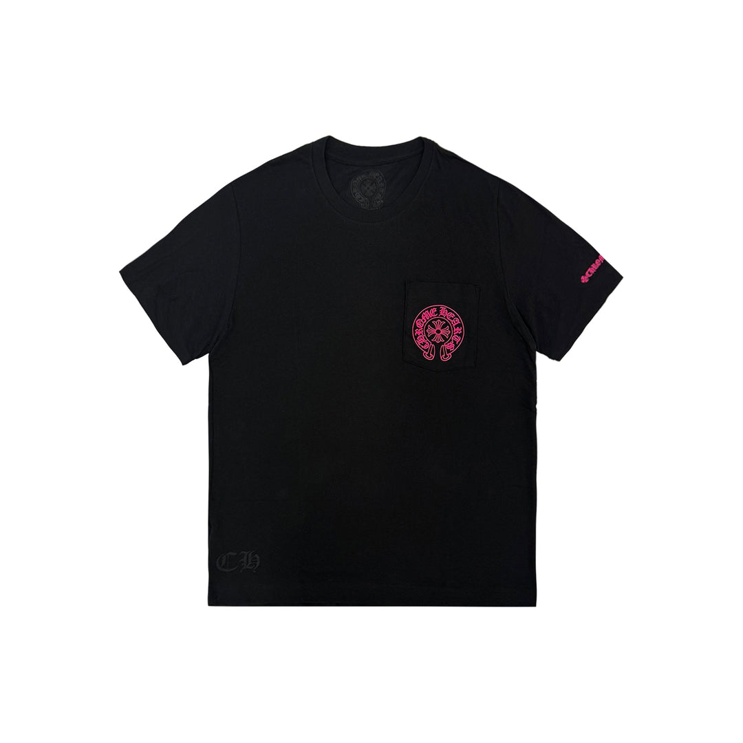 Chrome Hearts Pink Horseshoe Pocket Short Sleeve T-Shirt Tee - SHENGLI ROAD MARKET
