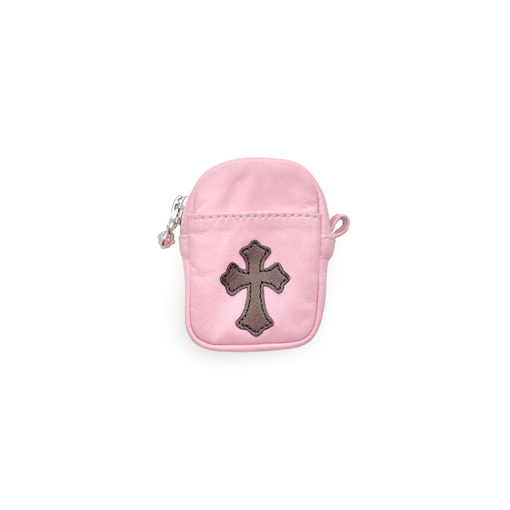 Chrome Hearts Pink Leather Cross Patch Airpod Micro Take Wallet - SHENGLI ROAD MARKET