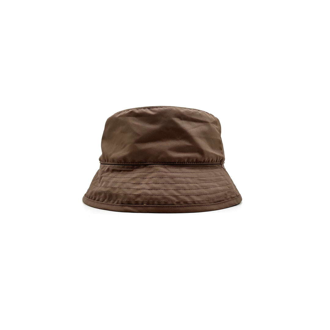 Chrome Hearts Pink Leather Cross Patch Brown Bucket Hat - SHENGLI ROAD MARKET