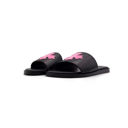 Chrome Hearts Pink Leather Cross Slippers - SHENGLI ROAD MARKET