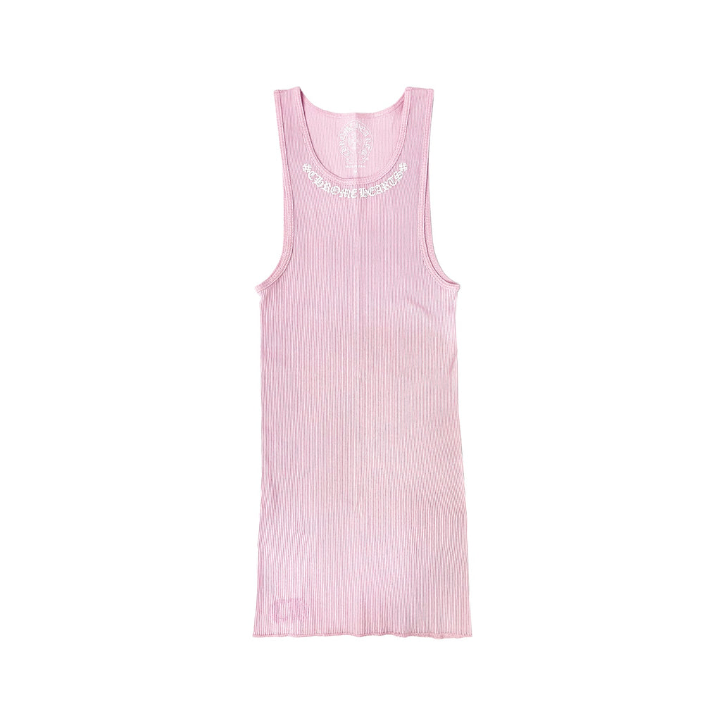 Chrome Hearts Love You Neck Logo Rib Tank Pink