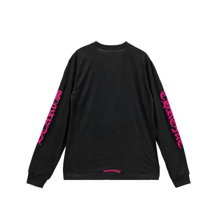 Chrome Hearts Pink Neck Logo Long Sleeve T-Shirt Tee - SHENGLI ROAD MARKET