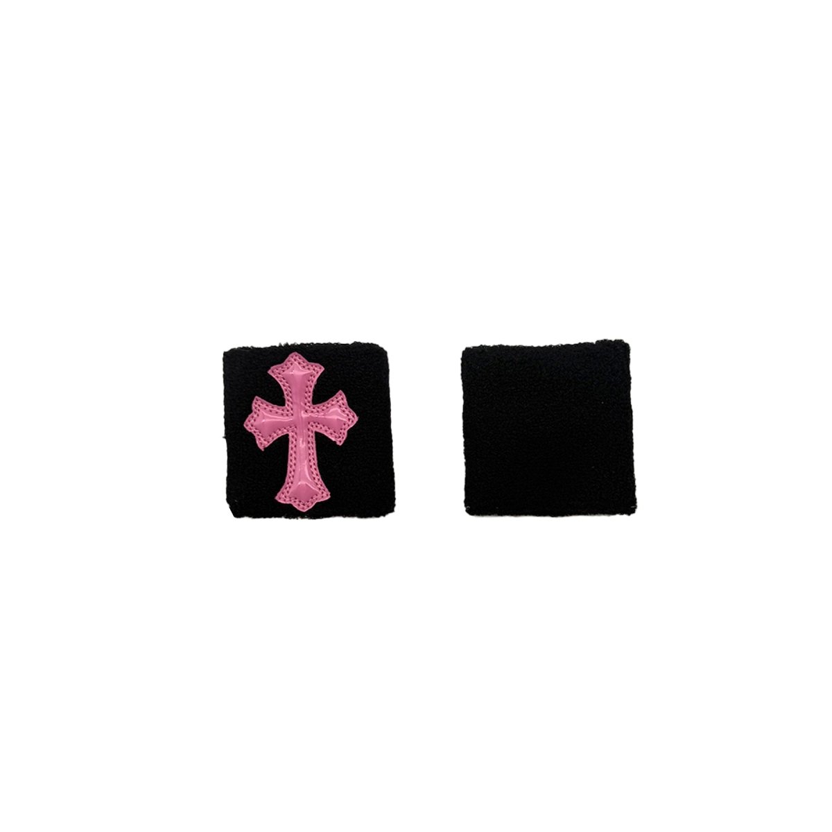 Chrome Hearts Pink Patent Leather Cemetery Cross Patch Sweatbands