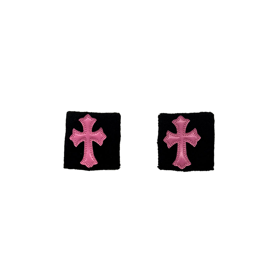 Chrome Hearts Pink Patent Leather Cemetery Cross Patch Sweatbands - SHENGLI ROAD MARKET