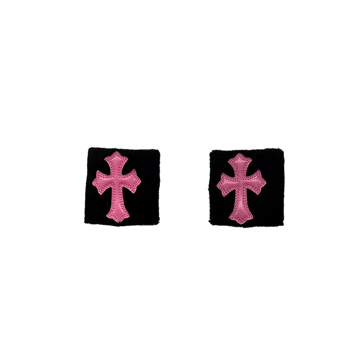 Chrome Hearts Pink Patent Leather Cemetery Cross Patch Sweatbands - SHENGLI ROAD MARKET