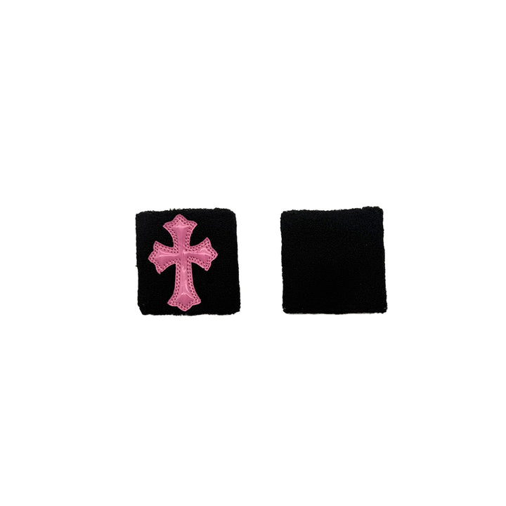 Chrome Hearts Pink Patent Leather Cemetery Cross Patch Sweatbands - SHENGLI ROAD MARKET
