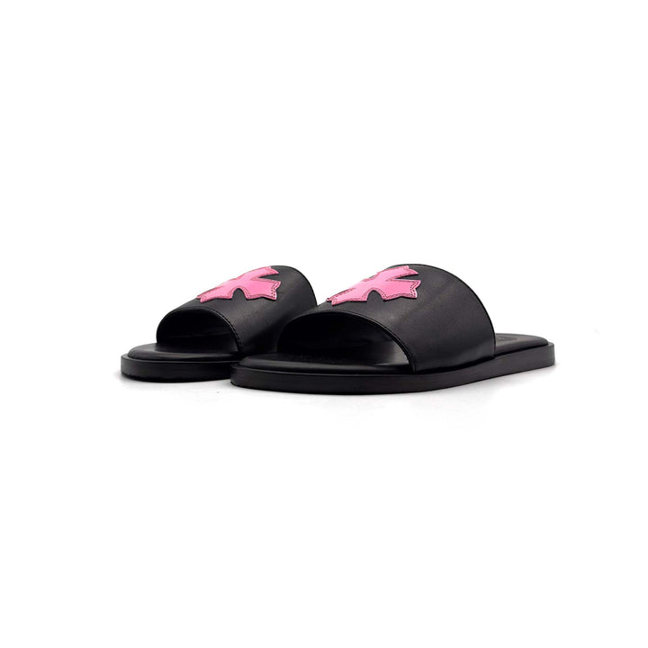 Chrome Hearts Pink Patent Plus Patch Slide Slippers - SHENGLI ROAD MARKET