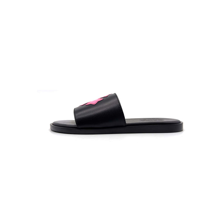 Chrome Hearts Pink Patent Plus Patch Slide Slippers - SHENGLI ROAD MARKET