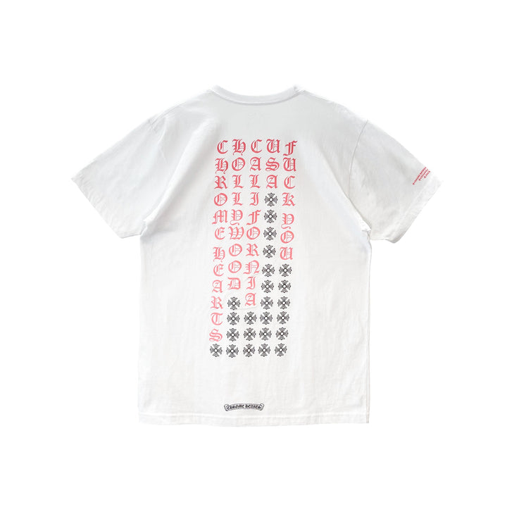 Chrome Hearts Pink Script Logo Short Sleeve T-shirt - SHENGLI ROAD MARKET