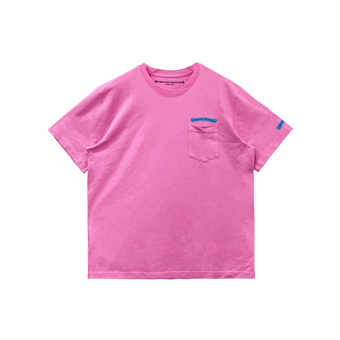 Chrome Hearts Pink Scroll Logo Tee - SHENGLI ROAD MARKET