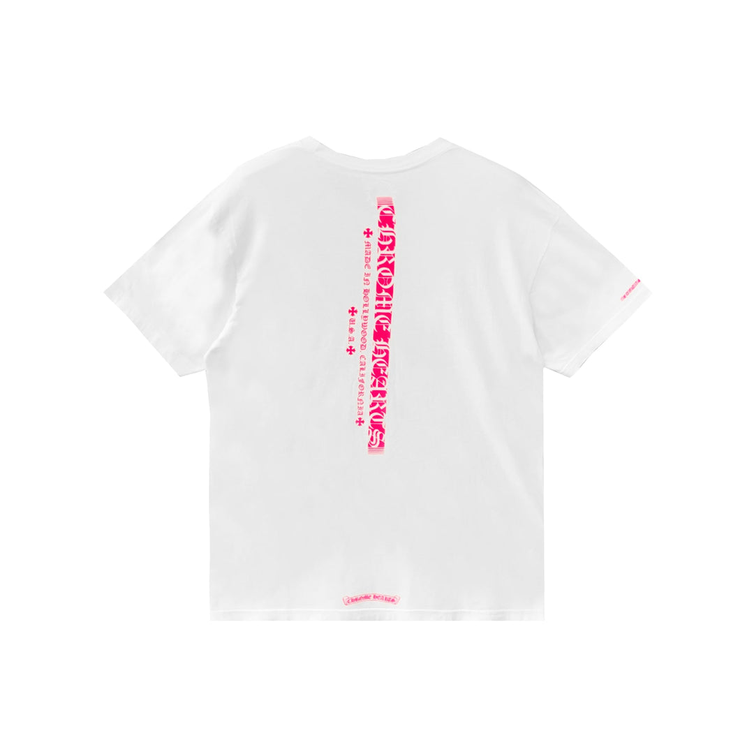 Chrome Hearts Pink Vertical Short Sleeve Tee - SHENGLI ROAD MARKET