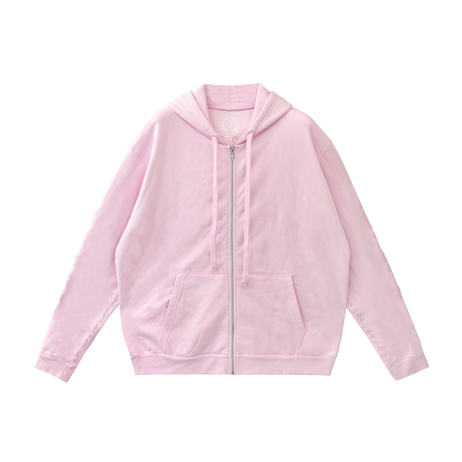 Chrome Hearts Pink Vine Dagger Beaded Zip Up Hoodie - SRM