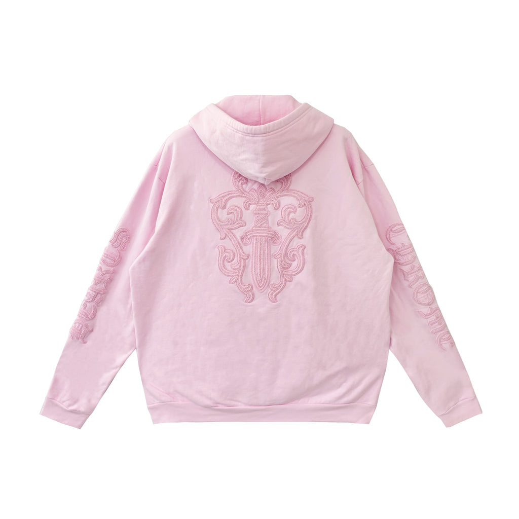 Chrome Hearts Pink Vine Dagger Beaded Zip Up Hoodie - SRM