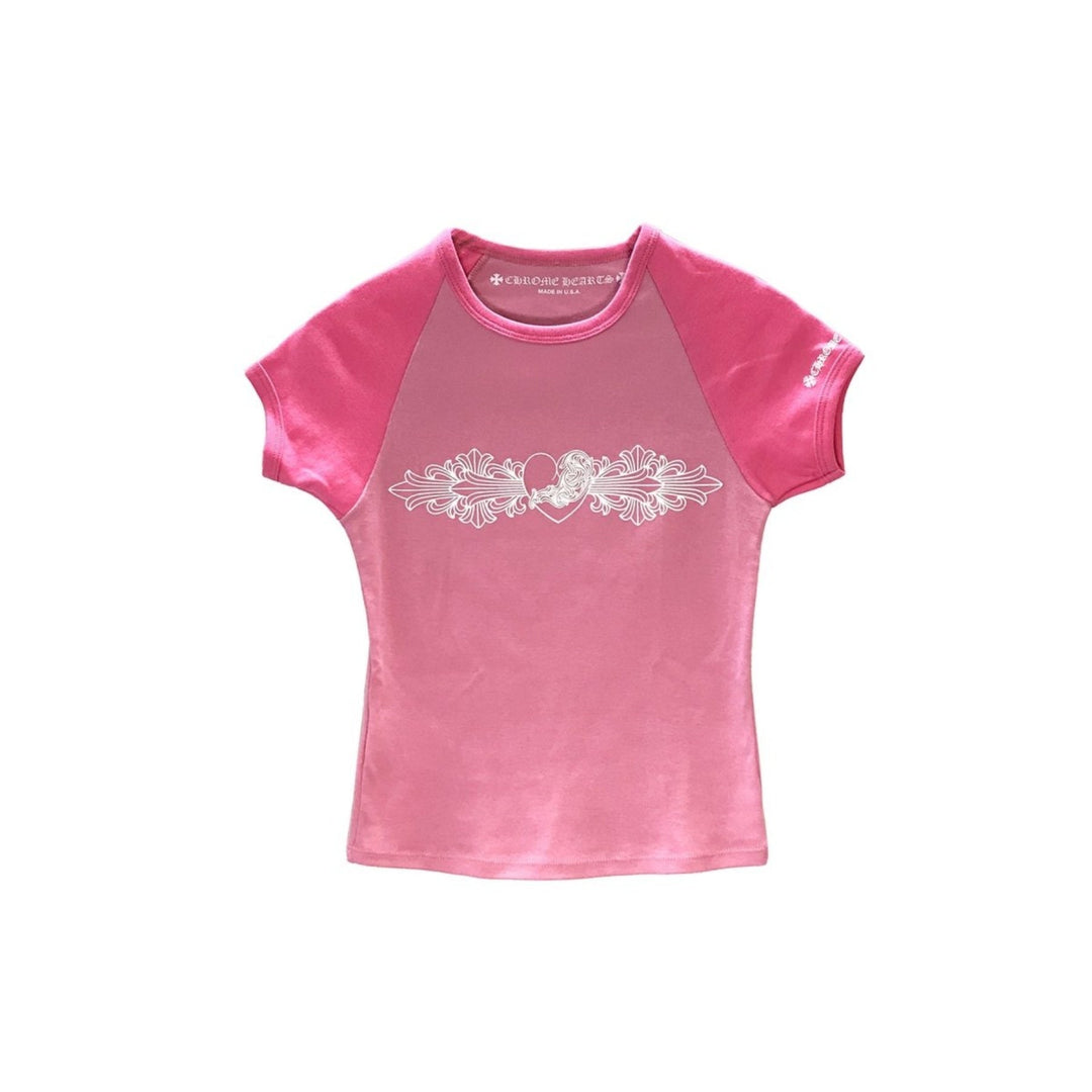 Chrome Hearts Pink Vine Logo Cropped Babyshirt Tee - SHENGLI ROAD MARKET