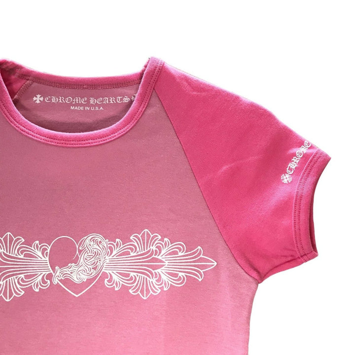 Chrome Hearts Pink Vine Logo Cropped Babyshirt Tee - SHENGLI ROAD MARKET