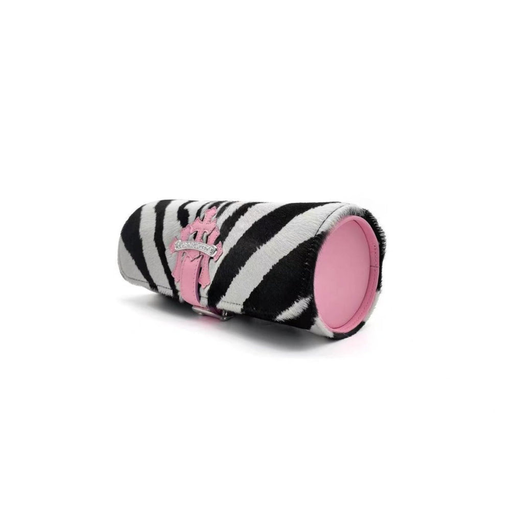 Chrome Hearts Pink Zebra Stripe Cross Jewelry Roll - SHENGLI ROAD MARKET