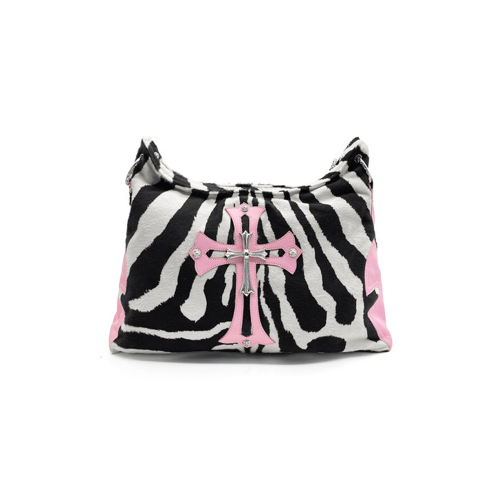 Chrome Hearts Pink Zebra Stripe Silver Cross Lyon Bag - SHENGLI ROAD MARKET