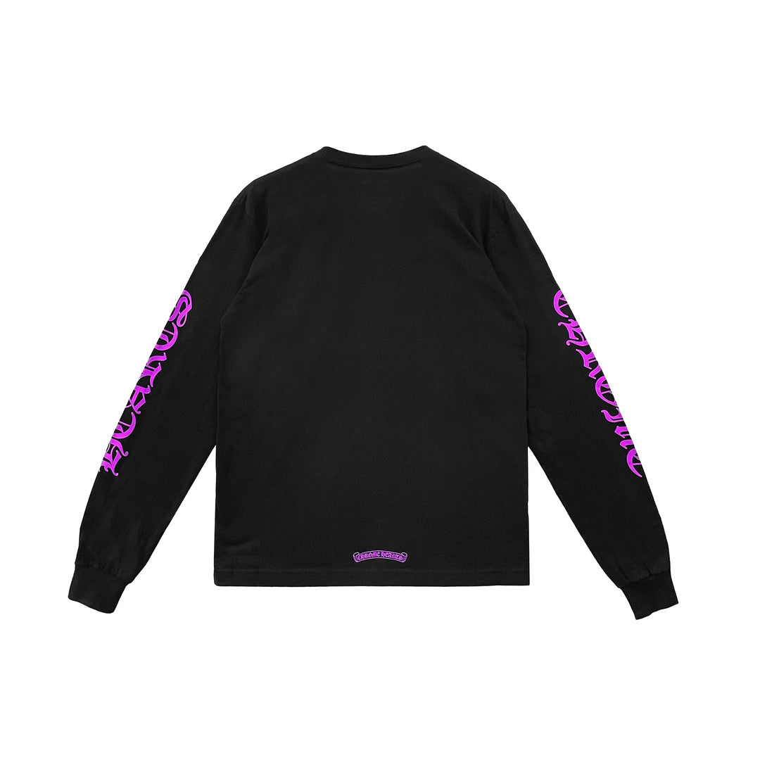 Chrome Hearts Purple Letter Collar Long Sleeve T-Shirt Tee - SHENGLI ROAD MARKET